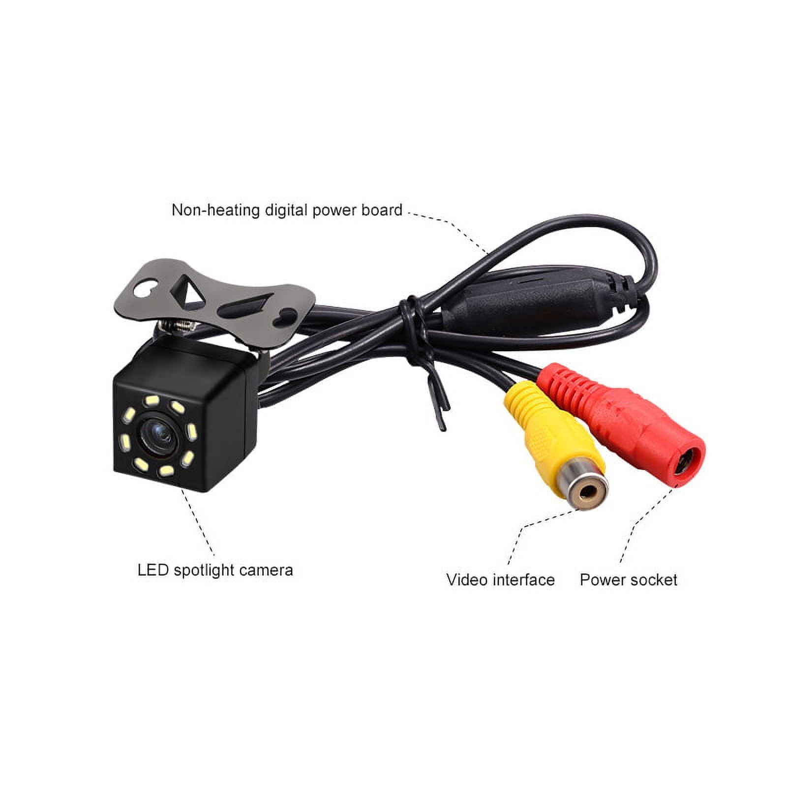 Amerteer Reverse Camera, CCD HD Rear View Camera 170° IP67 Waterproof Reversing Assistance Backup Camera Rear View Monitoring-8 LED