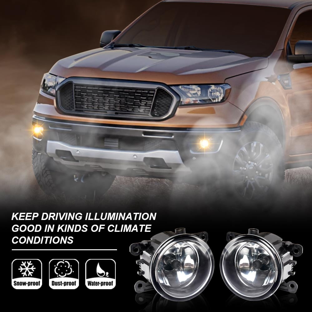 G-Plus Right&Left Side Fog Light Lamp + H11 Bulb Fit for Acura Honda Ford Nissan Suzuki Fits select: 2009-2014 FORD FOCUS SE, 2016-2018 HONDA CIVIC LX