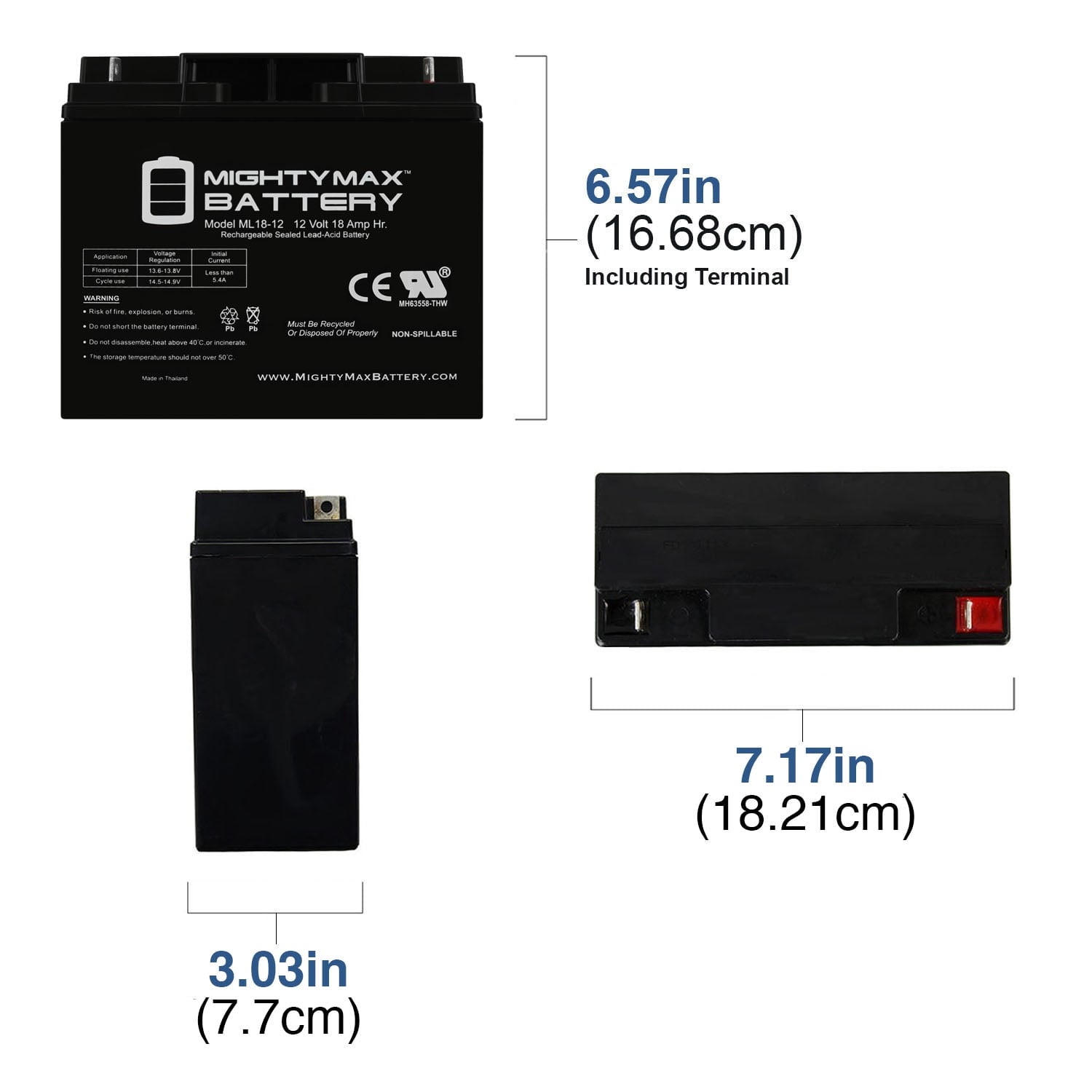 12V 18AH SLA Battery for Drive Medical Daytona 3 S35005,S35006
