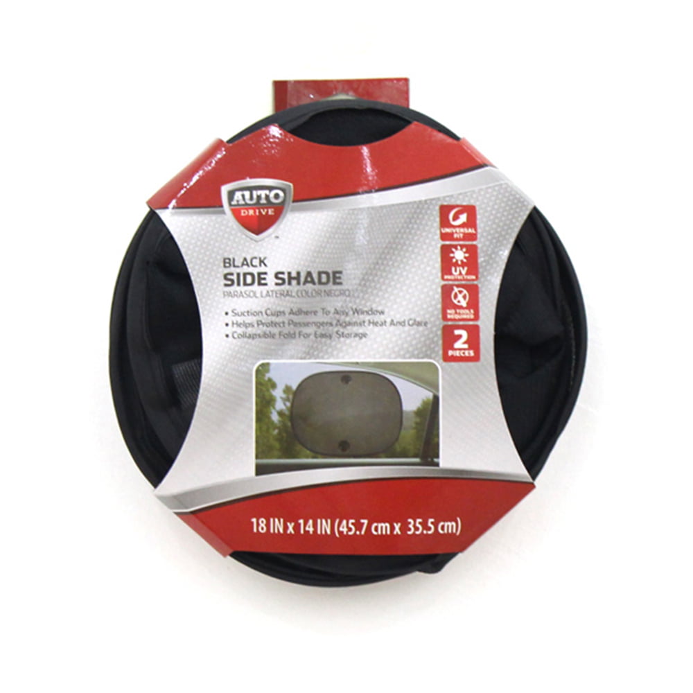 Auto Drive Black Mesh Car Side Twist Sunshade Product Size 18" x 14", 2 Count