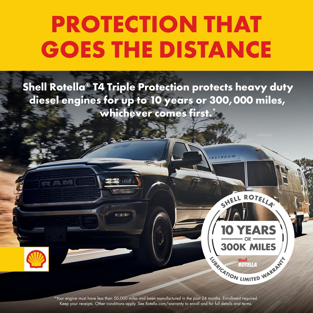 Shell Rotella T4 Triple Protection 15W-40 Diesel Motor Oil, 1 Gallon