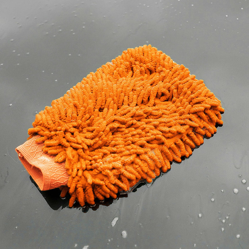 Unique Bargains Premium Car Mitt Microfiber Wash Washing Cleaning Anti Scratch Glove Orange