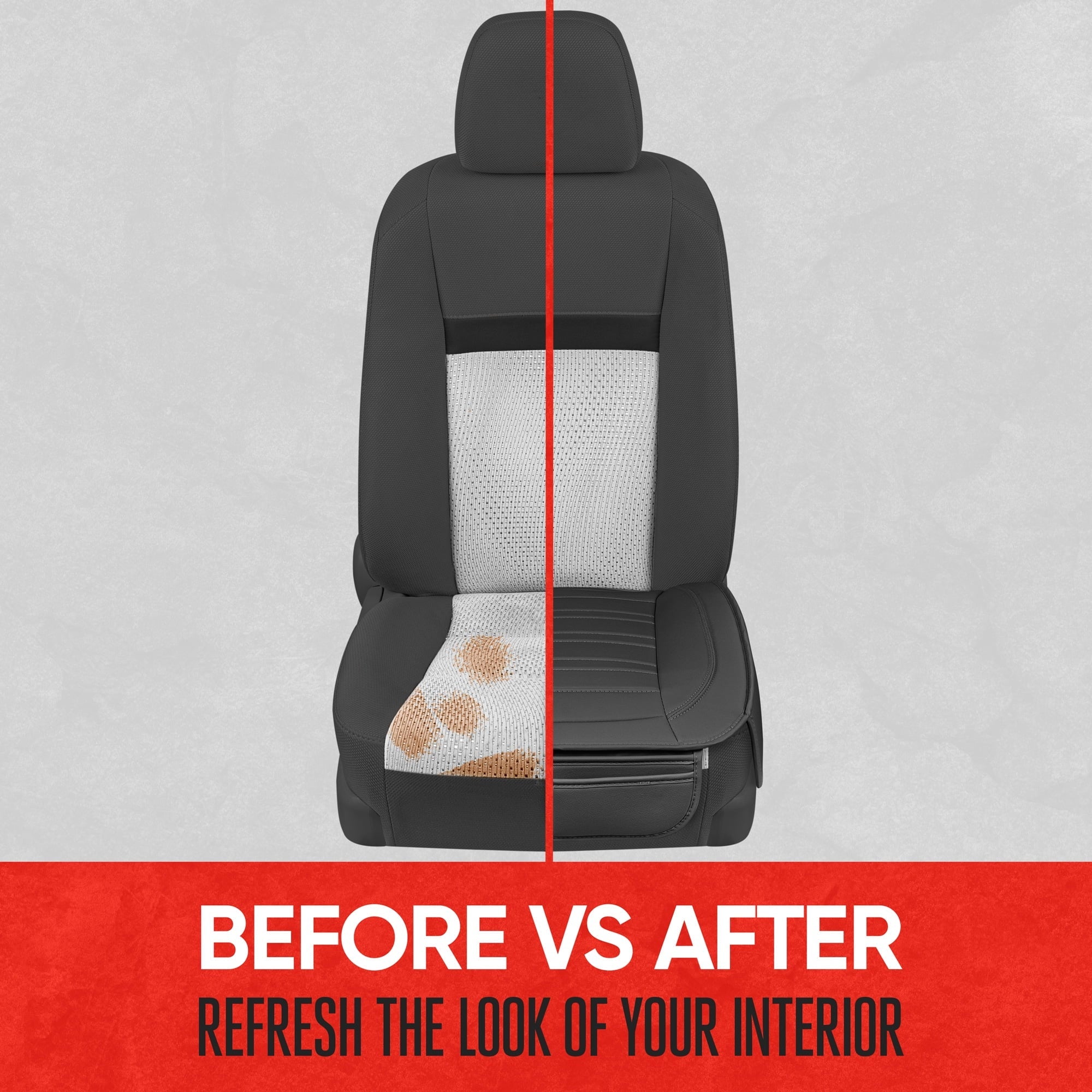 Motor Trend Car Seat Covers for Auto Truck SUV, Black Faux Leather Front Seat Covers for Cars, 2-Pack Padded Car Seat Protector Cushion