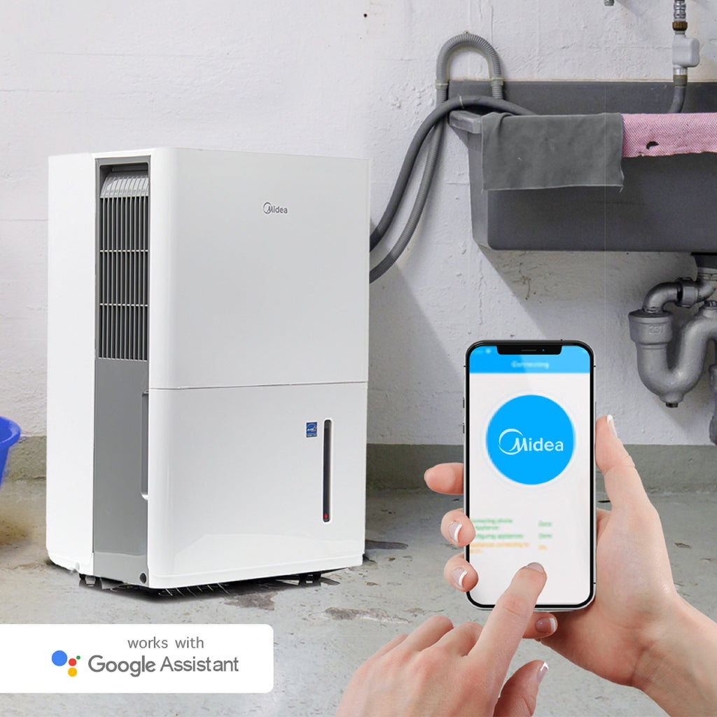 Restored Midea 35-Pint Energy Star Smart Dehumidifier for Very Damp Rooms, White, MAD35S1WWT (Refurbished)