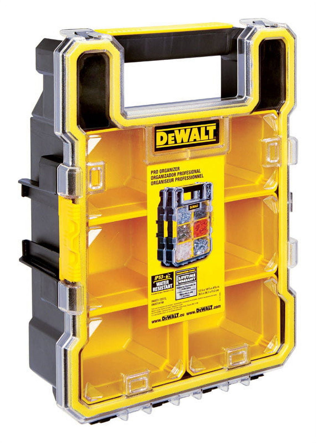 DEWALT 10.31" L x 4.56" W x 13.66" H Storage Organizer Plastic 6 pocket Yellow