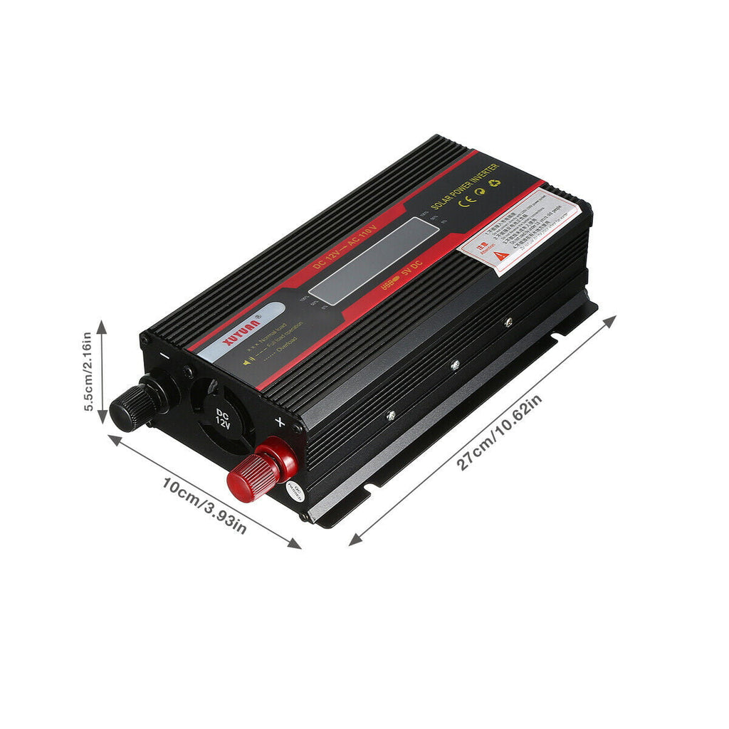 "Car Inverter 6000W, DC 12V to AC 110V Power Inverter with Dual Smart USB Ports Car Adapter Pure Sine Wave Power Voltage Transformer Converter"