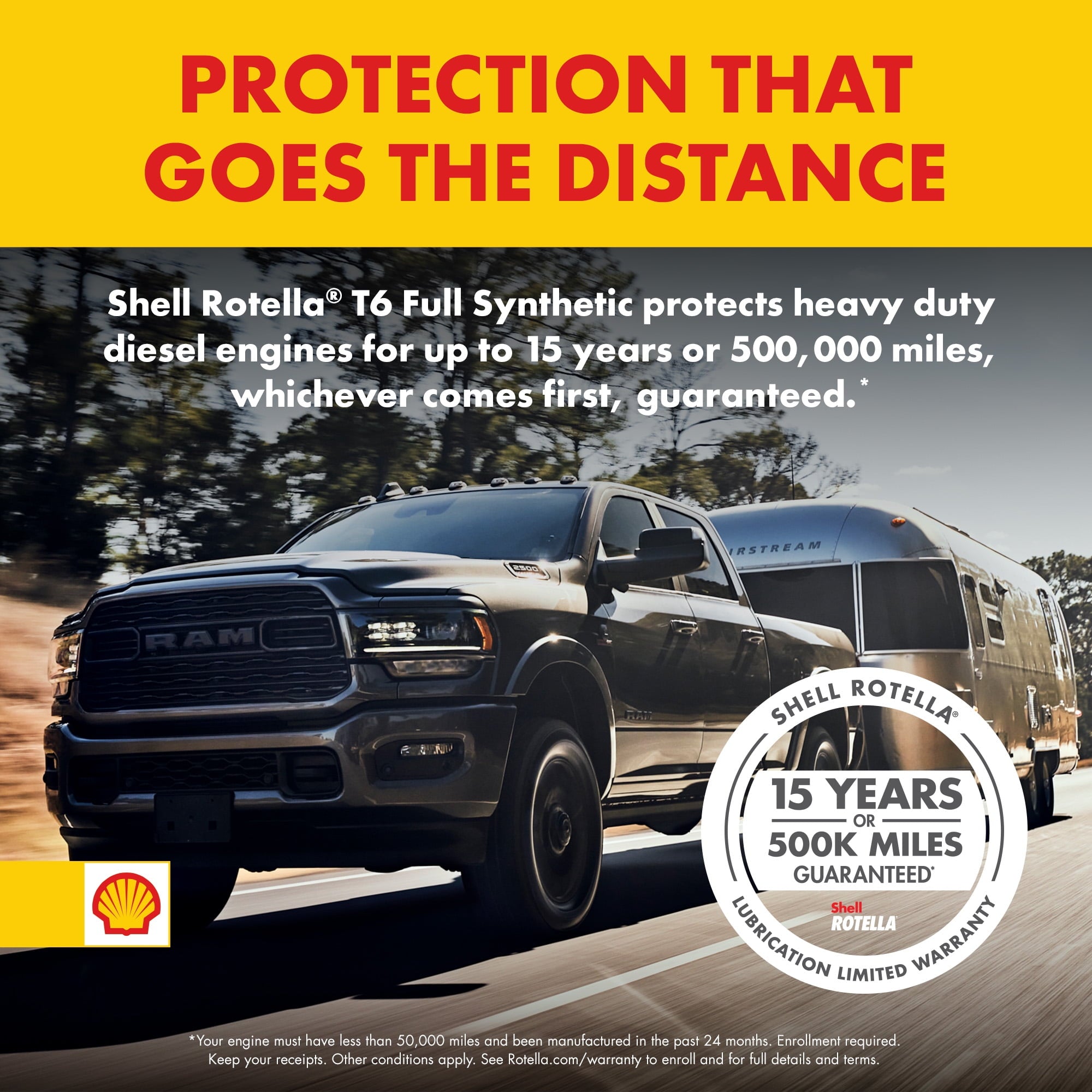 Shell Rotella T6 Full Synthetic 15W-40 Diesel Engine Motor Oil, 2.5 Gallon