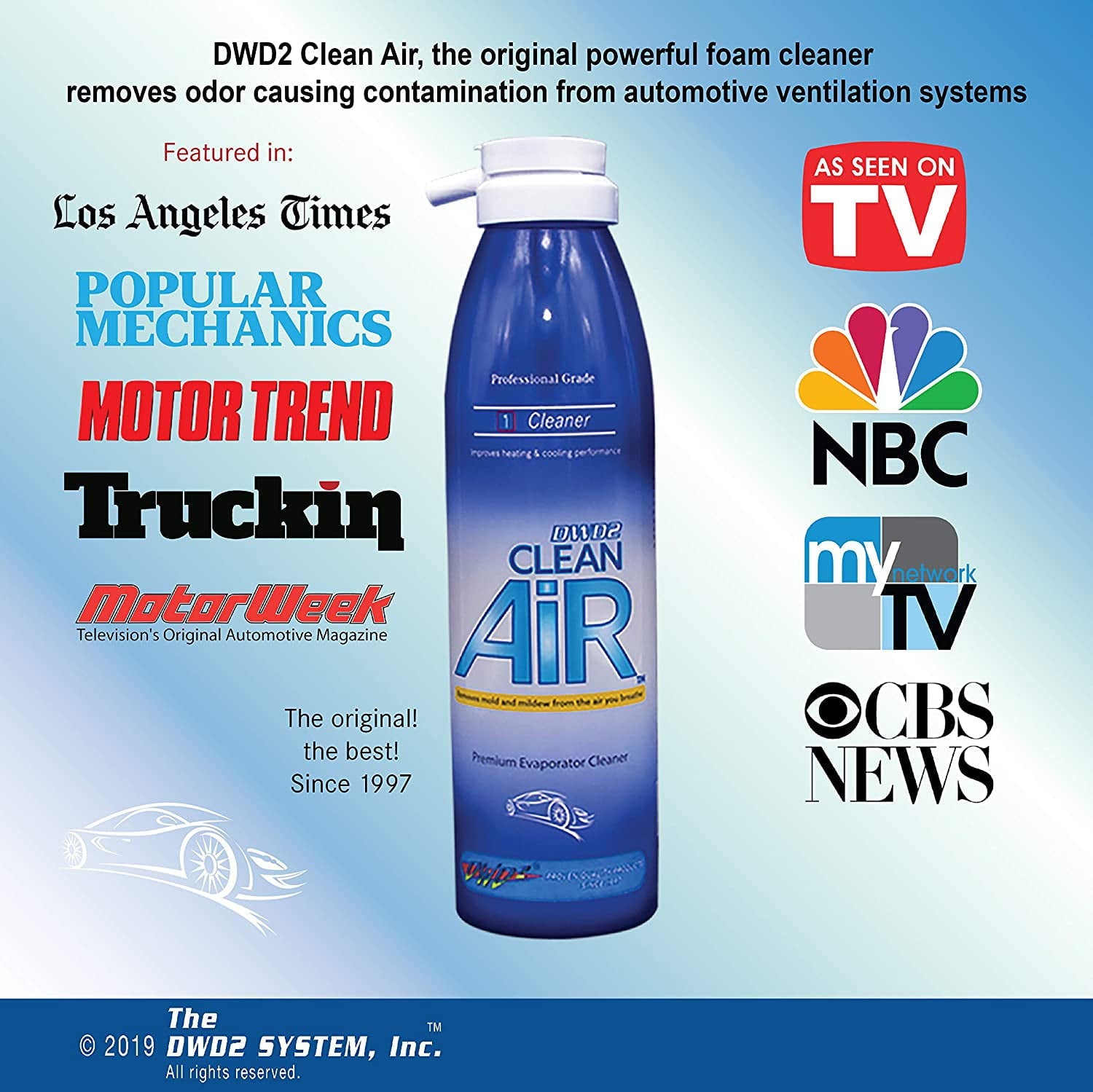 DWD2 Clean AIR Premium Automotive Foaming AC Evaporator Coil Cleaner 8oz - Unscented