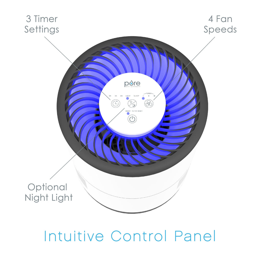 Pure Enrichment® MistAire™ Eva - Mist-Free Evaporative Humidifier (2.8L) with Filter, 4-Speeds, Large Room Coverage up to 500 sq. ft., and Auto Shut-Off Timer