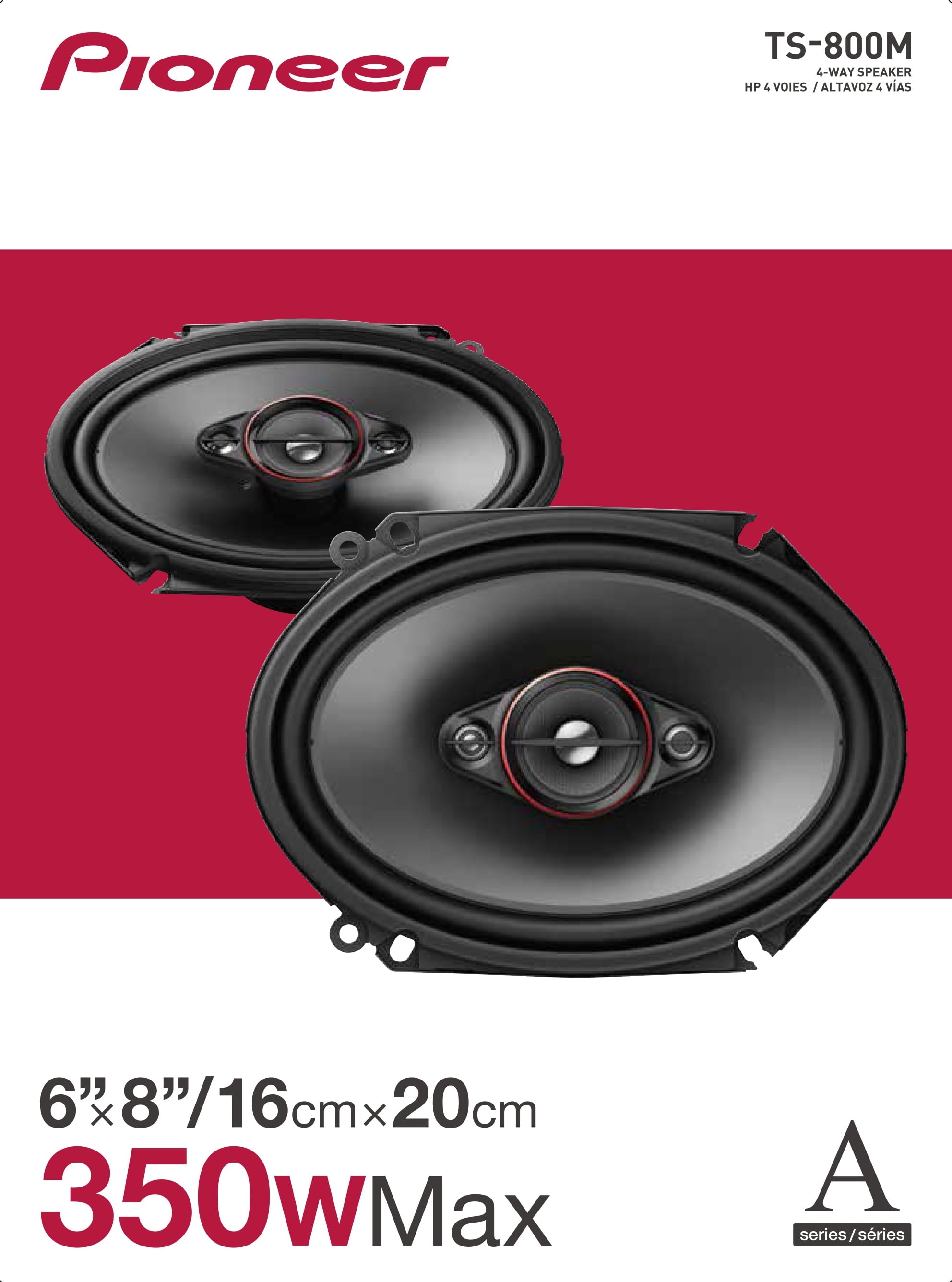 Pioneer TS-800M 6" x 8" - 4-way 350 W Max Power | 11mm Tweeter and 11mm Super Tweeter and 1-5/8" Cone Midrange | Coaxial Speakers (Sold in Pairs)