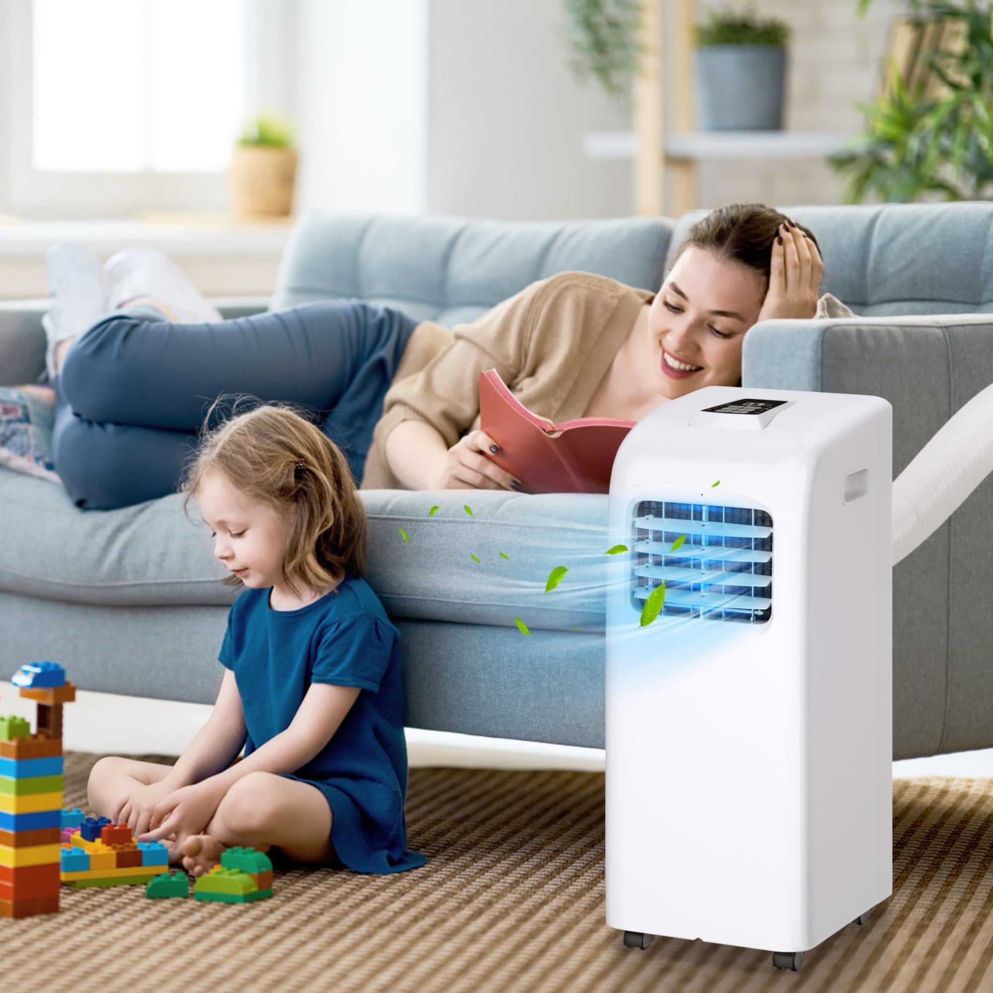 Costway 5500 BTU (8000 ASHRAE) Portable Air Conditioner & Dehumidifier Function Remote W/ Window Kit