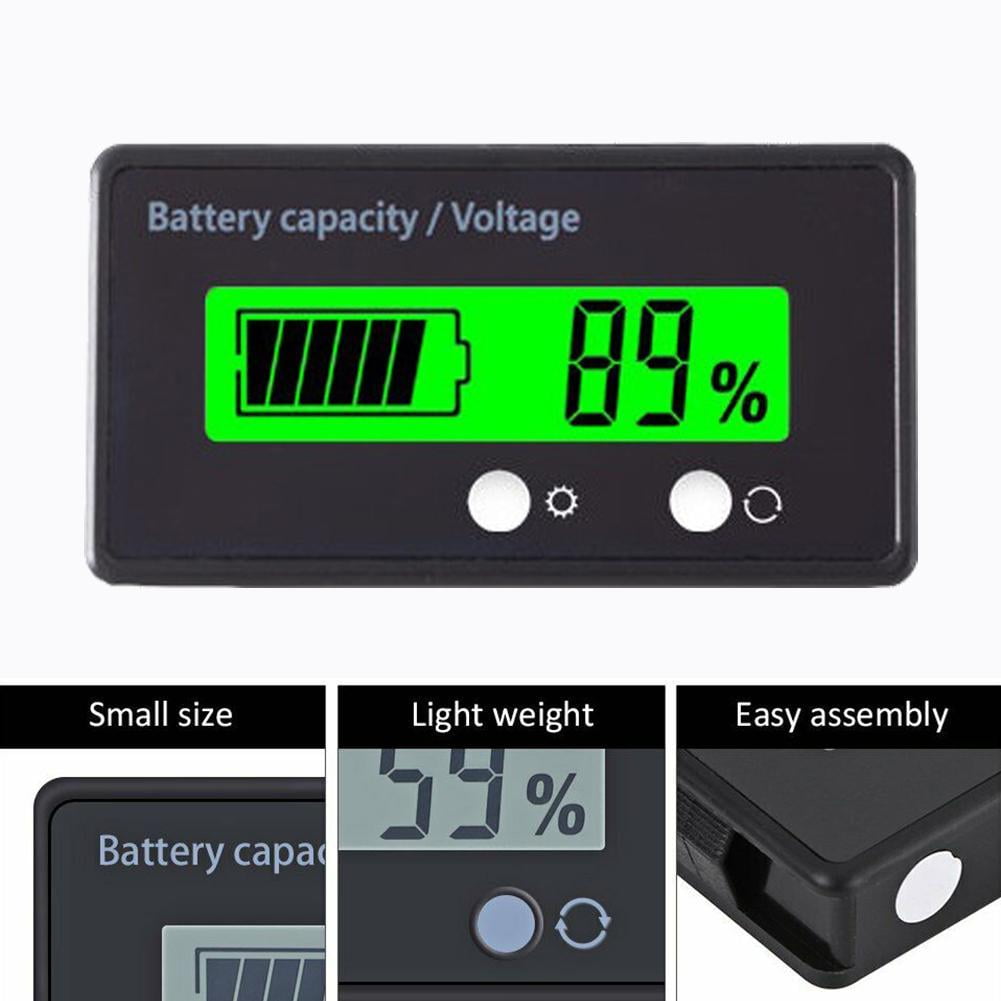 DC 8V 12V 24V 36V 48V 72V Battery Meter, Battery Capacity Voltage Monitor Gauge Indicator, Lead-Acid & Lithium ion Battery Tester, for Golf Cart RV Marine Boat Club Car Motorcycle
