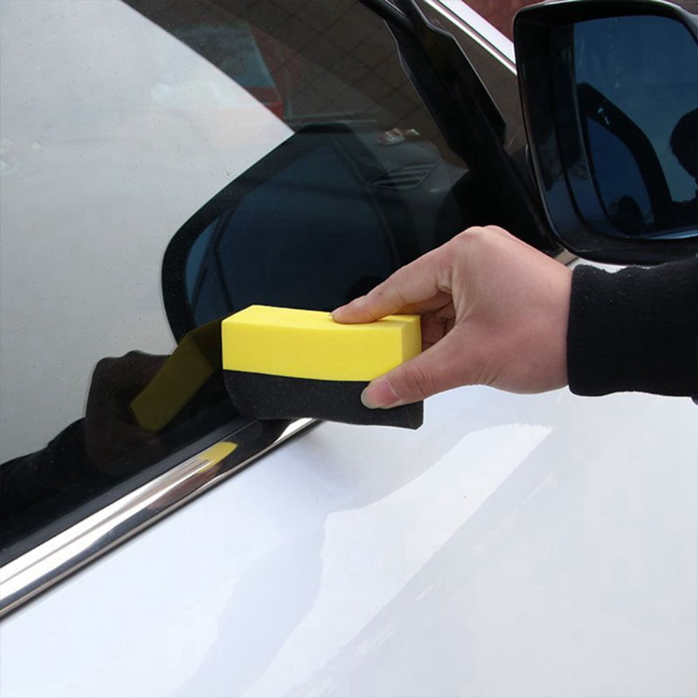 Winyuyby 6Pcs Tire Contour Dressing Applicator Pads Gloss Shine Color Polishing Sponge Wax