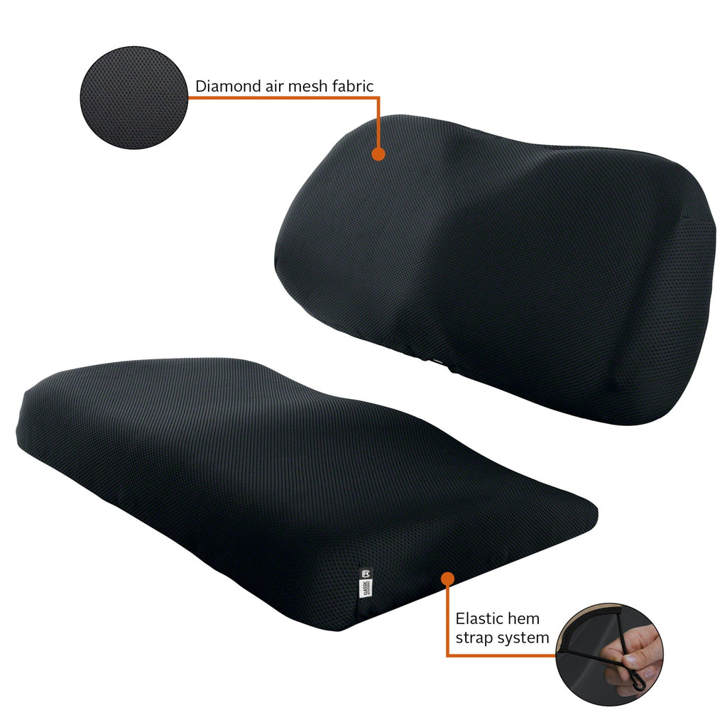 Classic Accessories Fairway Diamond Air Mesh Golf Cart Seat Cover, Black