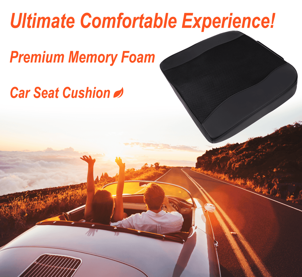 Lofty Aim Car Seat Cushion, Comfort Memory Foam Car Cushions for Driving - Sciatica & Lower Back Pain Relief, Seat Cushion for Car Seat Driver, Office Chair, Wheelchair (Black)