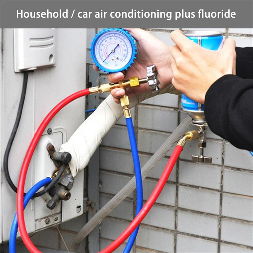 Virwir R22 R13 4A R4 10A Refrigerant Household Car Air Conditioning Fluoride Adding Tool Kit Freon Common Cool Gas Meter Car Air Conditioning Freon Common Cool Gas Meter