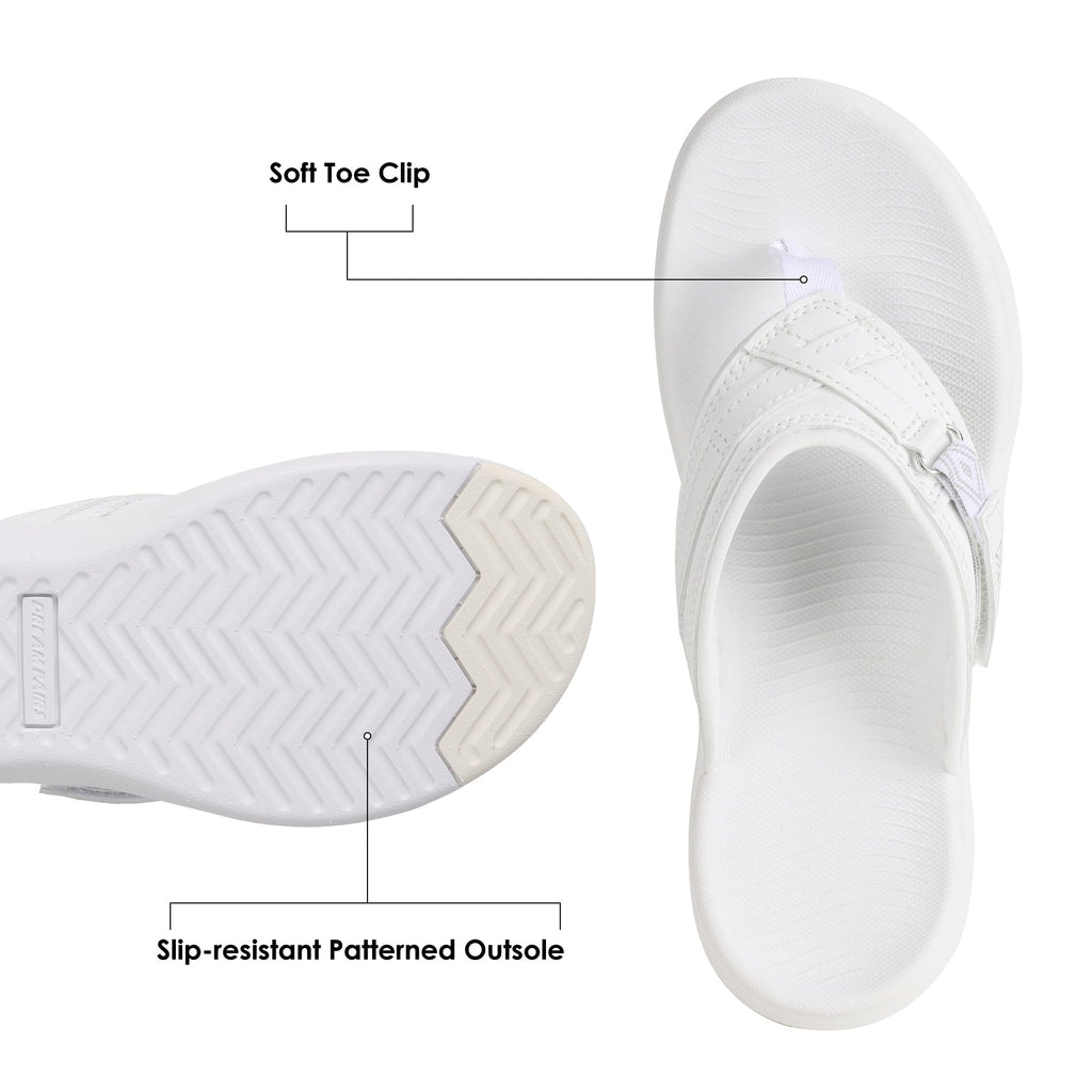 Dream Pairs Women's Fashion Flip Flops Comfort Arch Support Soft Cushion Thong Sandals Slippers BREEZE-1 WHITE Size 9
