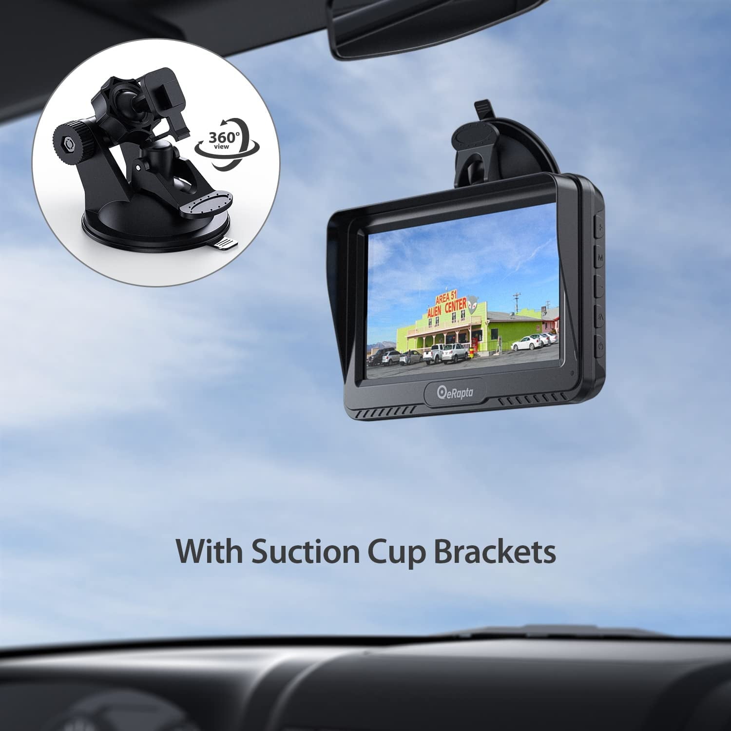 eRapta Backup Camera with Monitor 4.3 inch License Plate Wired Back up Camera for Car or Truck Pickup SUV Rear View Camera Backing Reverse Camera IP69 Waterproof Nice Night Vision ERT01