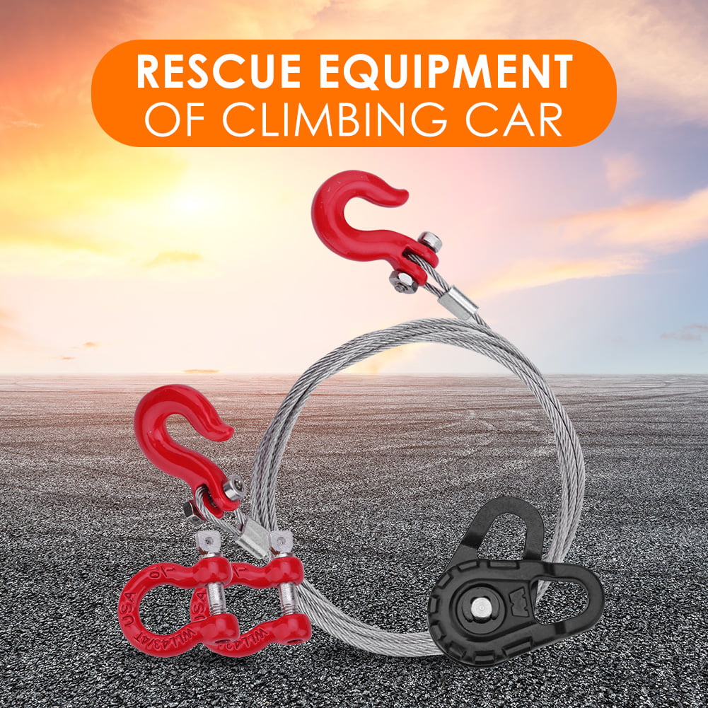 3pcs Rescue Equipment Winch Snatch Block Hook Chain for 1/10 RC Crawler Car