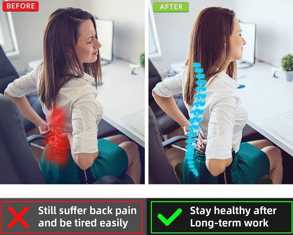 Gel Seat Cushion Pillow - Double Thick Office Chair Car Egg Seat Cushion Pillow for Back, Coccyx & Tailbone Pain Relief Pad - Pressure Reducing Honeycomb Designed for Comfort