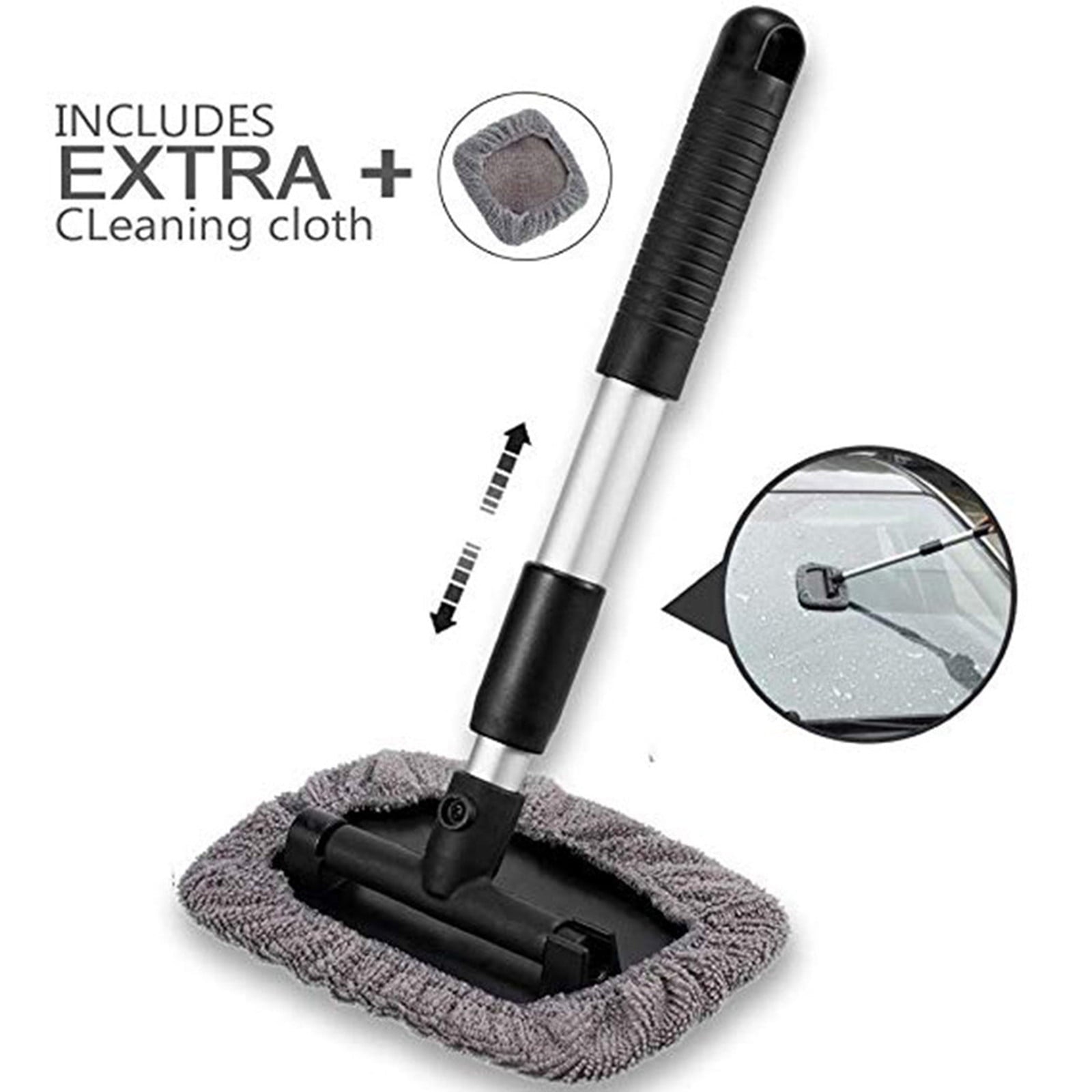Holiday Clearance! Dvkptbk Home Improvement Extendable Windshield Cleaning Tool, Strong Absorbent Car Window Cleaner With 2 Pcs Washable Pads , Multifunctional Use Windshield Cleaner Tool Kit