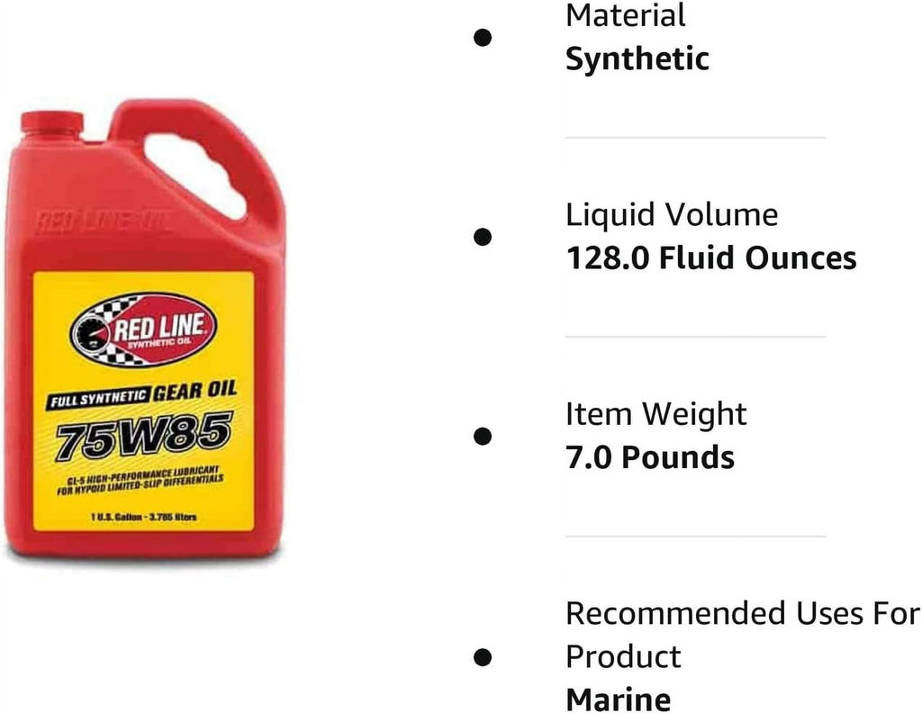 Red Line Oil 75W85 GL-5 Differential Gear Oil 1 Gallon