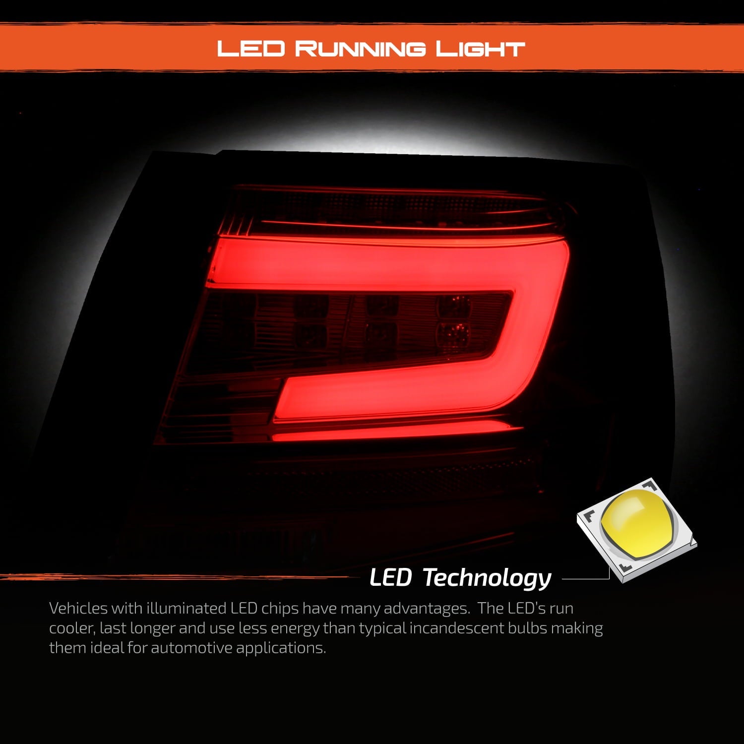 For 08-11 Subaru Impreza WRX Sedan [Full LED] Running Tube Red Tail Lights Pair