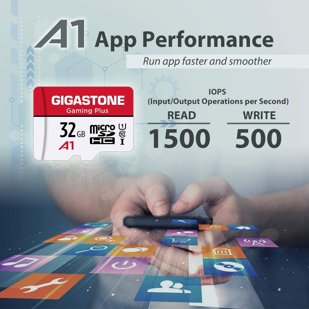 Gigastone 32GB Micro SD Card, Gaming Plus, High Speed 90MB/s, Full HD Video Recording, Compatible with Nintendo Switch Dash Cams GoPro Cameras