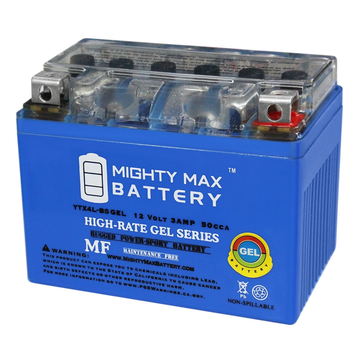 YTX4L-BS 12V 3AH GEL BATTERY REPLACEMENT FOR POWER SPORT BATTERY