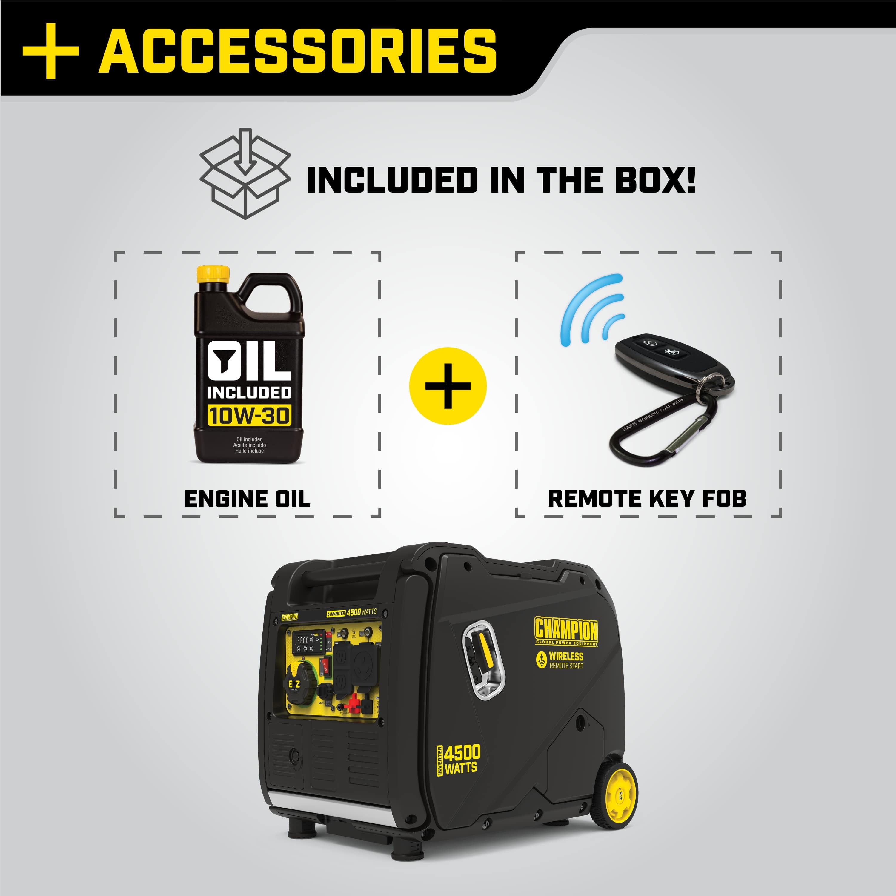 Champion Power Equipment 4500-Watt Portable Gasoline Inverter Generator with Wireless Remote Start