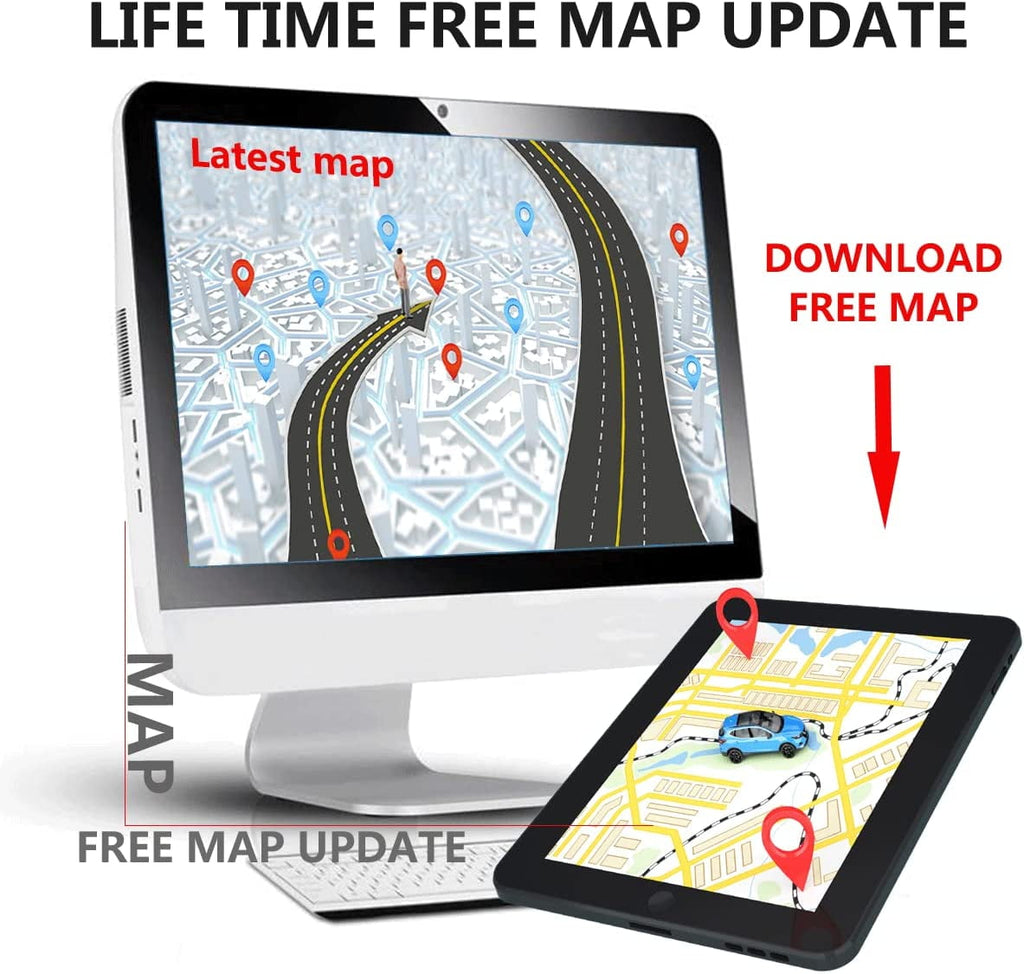 GPS Navigation for Car Truck GPS,7 Inch Touchscreen Car GPS Navigator 8GB 256M with Voice Guidance Spoken Turn Direction Reminding GPS for Car,Lifetime Free Map Update