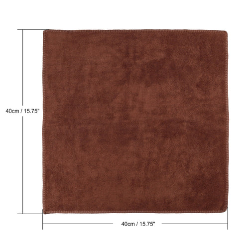 3pcs 400gsm Brown Microfiber Cleaning Cloth Absorbent Car Washing Towel 40 x 40cm