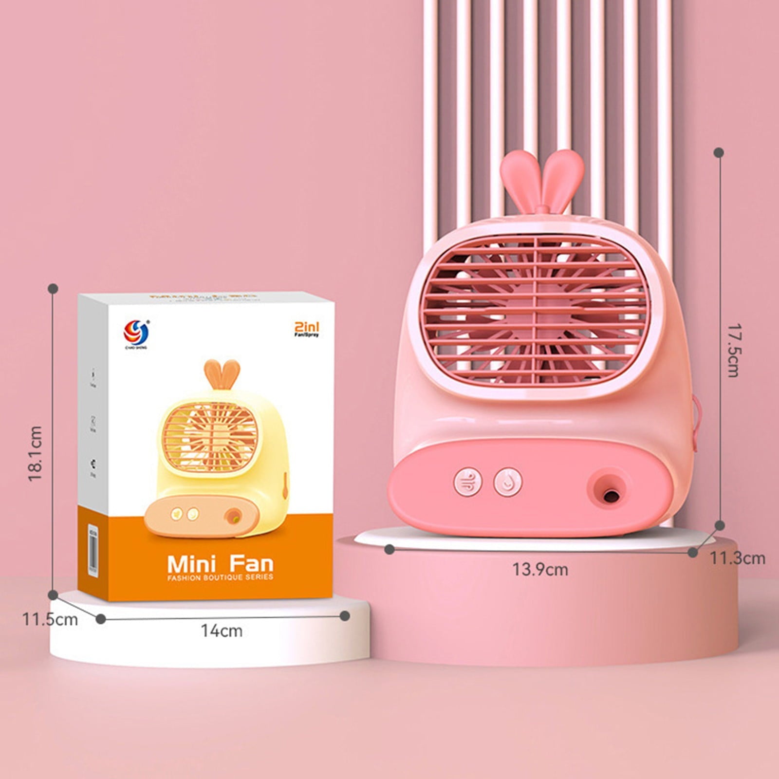 Xerdsx Kids Portable Air Conditioners for Home Office Rechargeable Evaporative Portable Aired Cooler Humidifier 3 Speed USB-C Portable Aired Conditioner For Bedroom