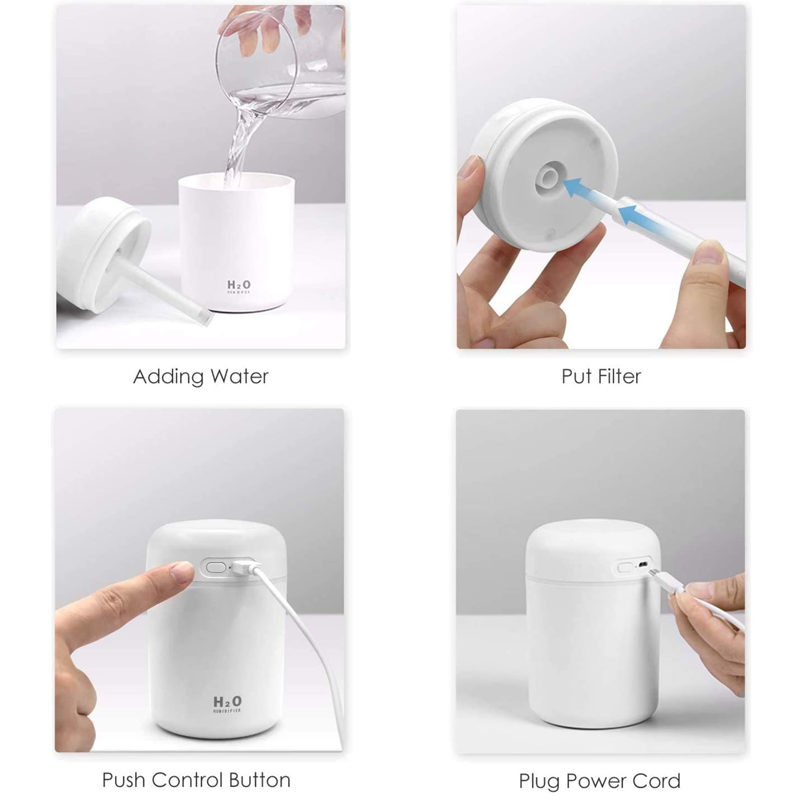 Wewdigi Colorful Cool Mini USB Personal Desktop Humidifier with Auto Shut-off, 2 Mist Modes