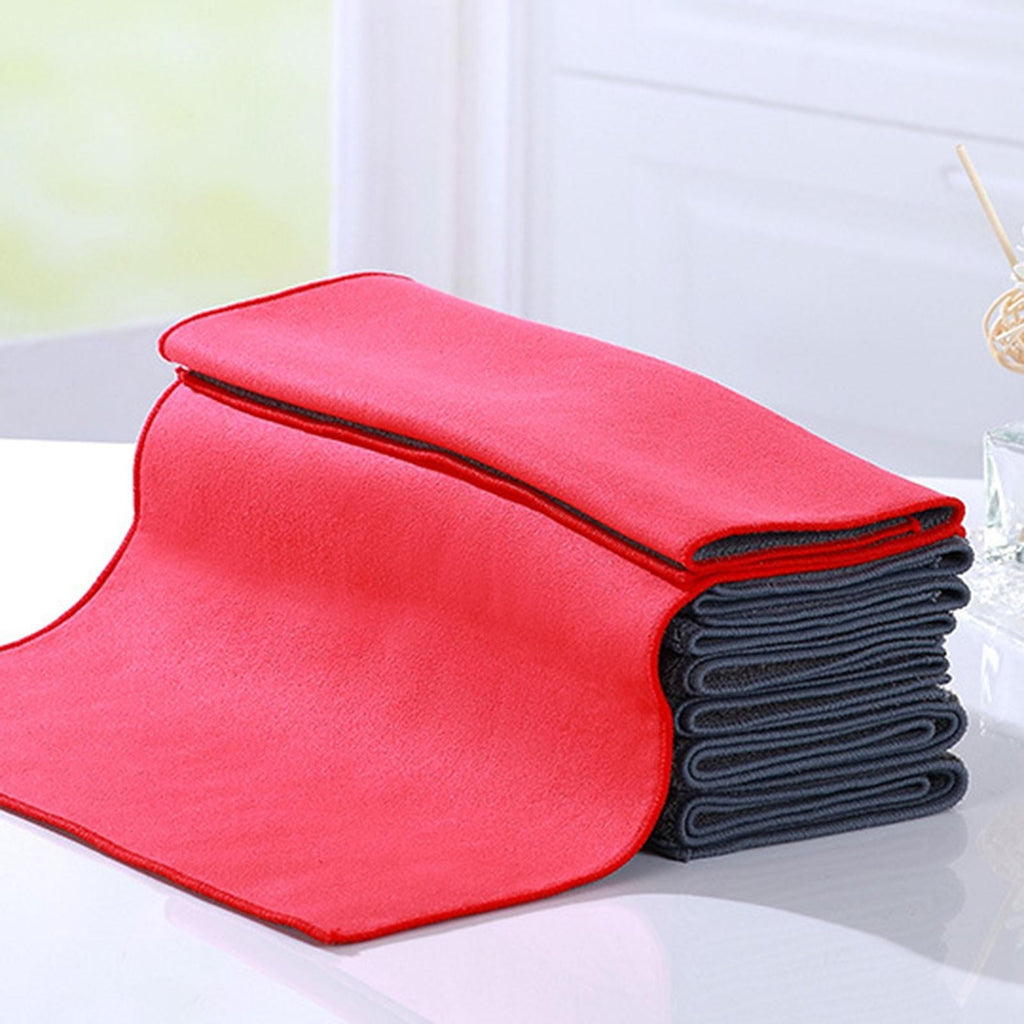 Car Drying Towel Chamois Cloth Super Absorbent Hemming Environmental Spotless for Car Wash Auto Detailing Interior Household , gray 30cmx40cm