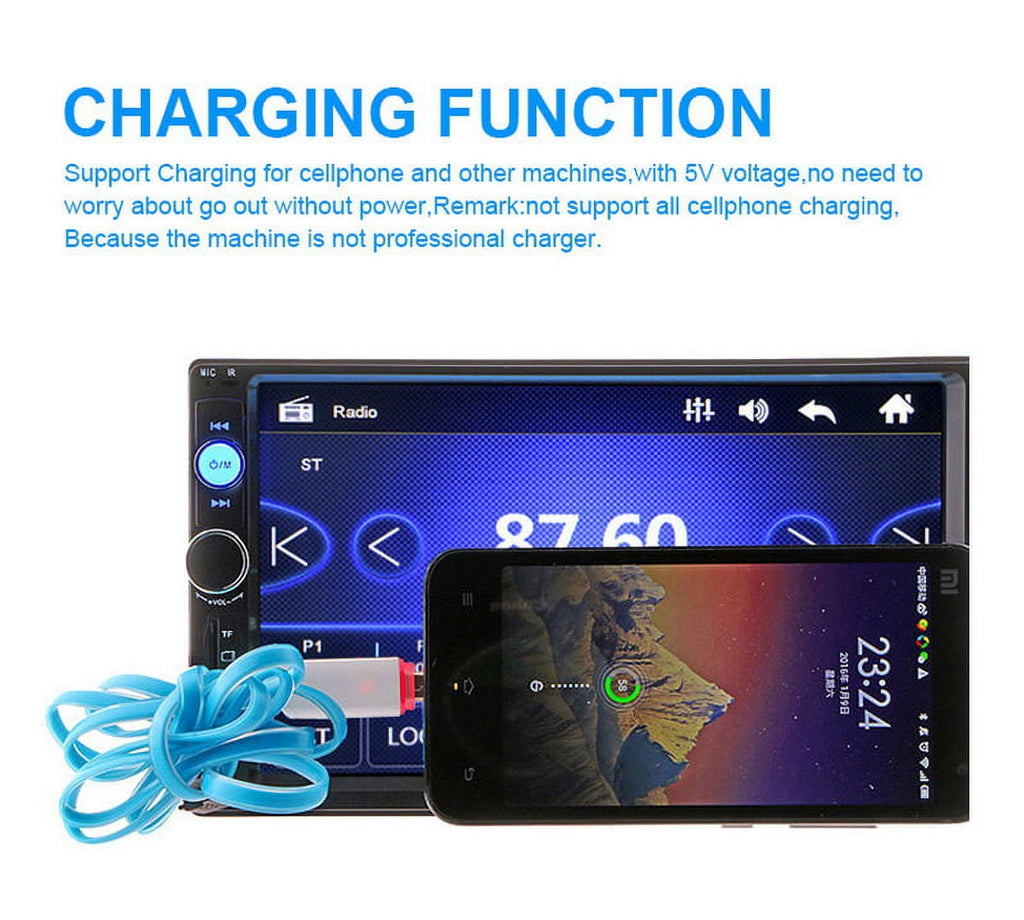 Polarlander Car Radio Stereo double DIN 7" Audio Receiver Touch Screen Bluetooth FM, MP5 Player USB/SD/AUX Hands Free Calling