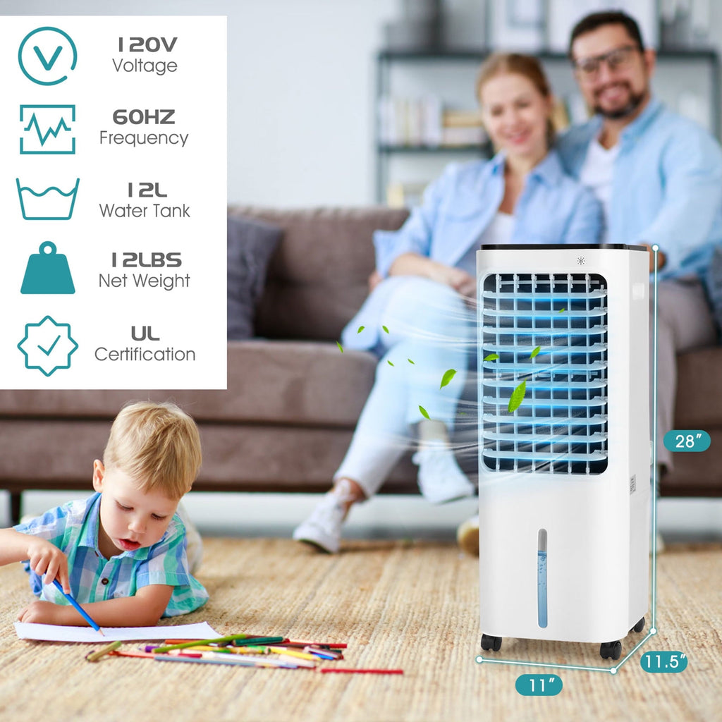 Gymax Evaporative Cooler Portable Air Cooler w/ 4 Ice Boxes & Remote Control
