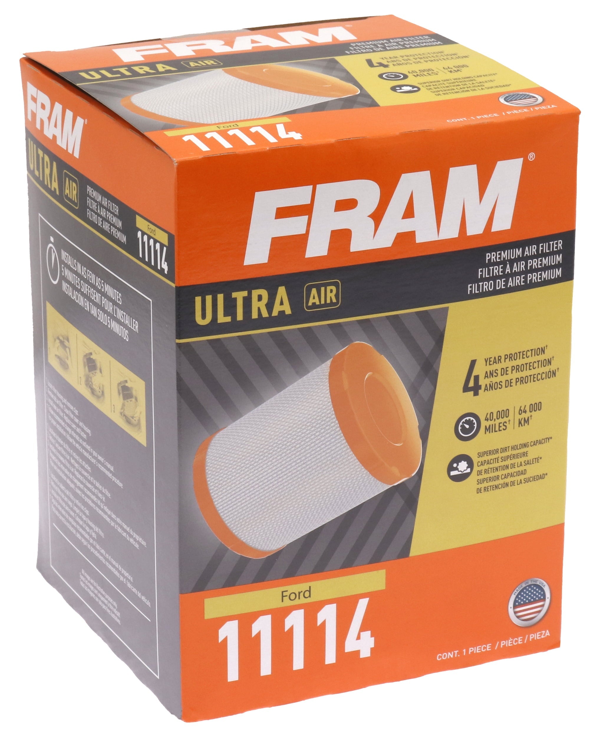 FRAM Ultra Air XGA11114, Premium Engine Air Filter for Select Ford and Lincoln Vehicles Fits select: 2012-2018 FORD FOCUS, 2013-2019 FORD ESCAPE