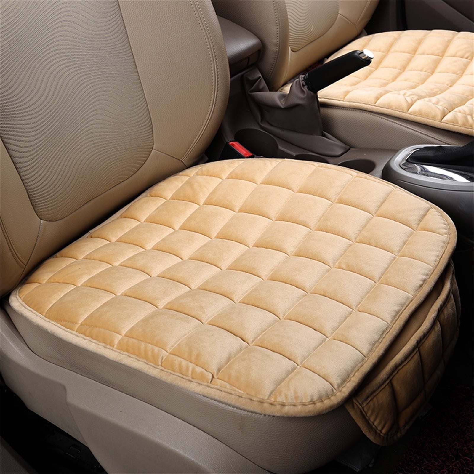 Tiitstoy 1Pc Car Seat Cushion, Premium Comfort Memory Silk Wadding, Non-Slip Rubber Bottom with Storage Pouch, Car Seat Pad Universal