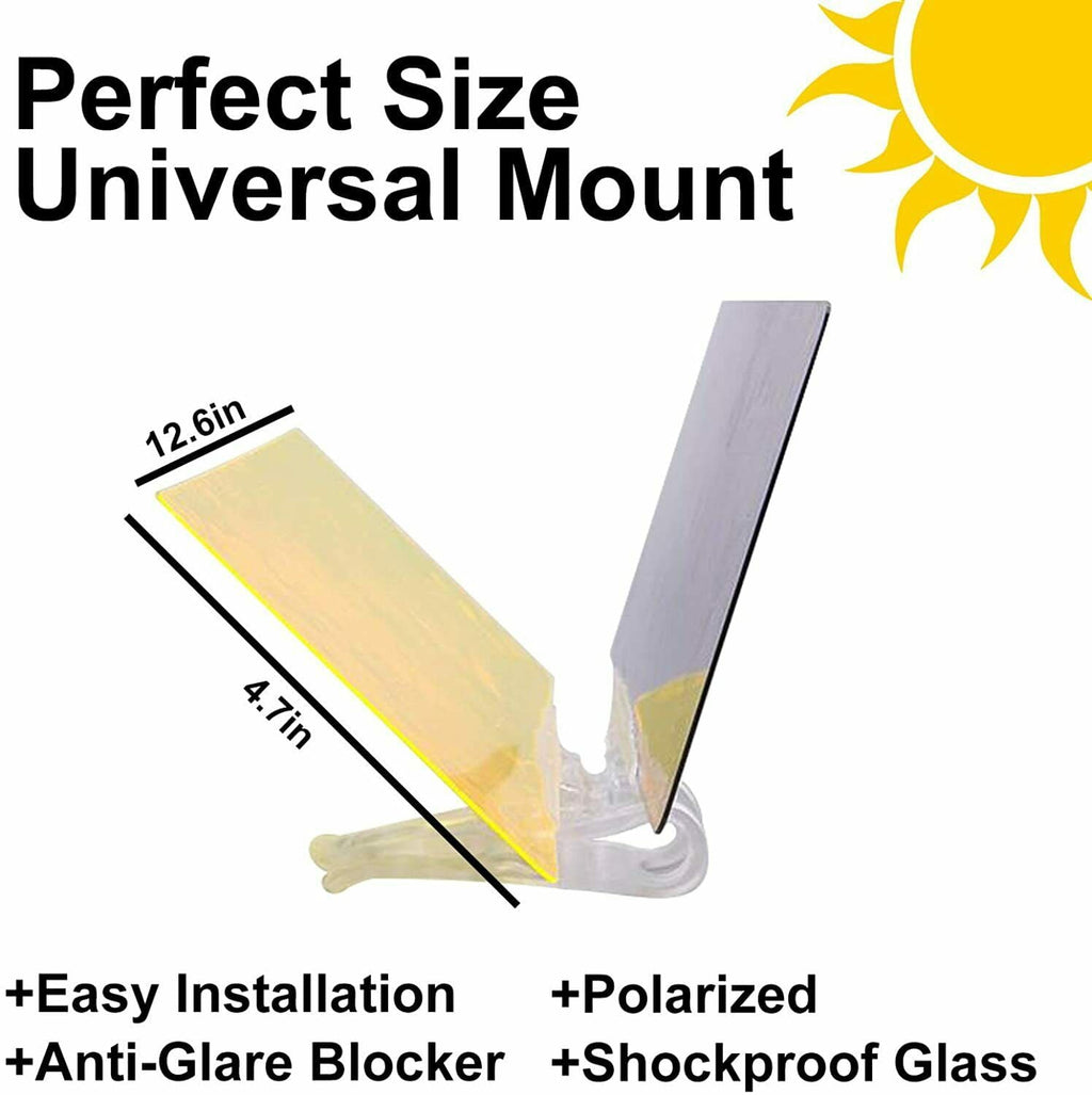 Car Visor, Day and Night Anti-Glare Visor, 2 in 1 Automobile Sun Anti-UV Block Visor, Non Glare Anti-Dazzle Sunshade Mirror Goggles Shield