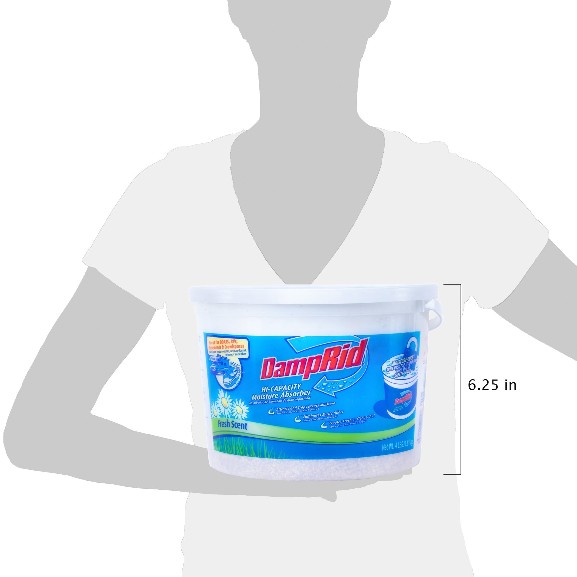 DampRid Fresh Scent Moisture Absorber Hi-Capacity Bucket, 4 lb.