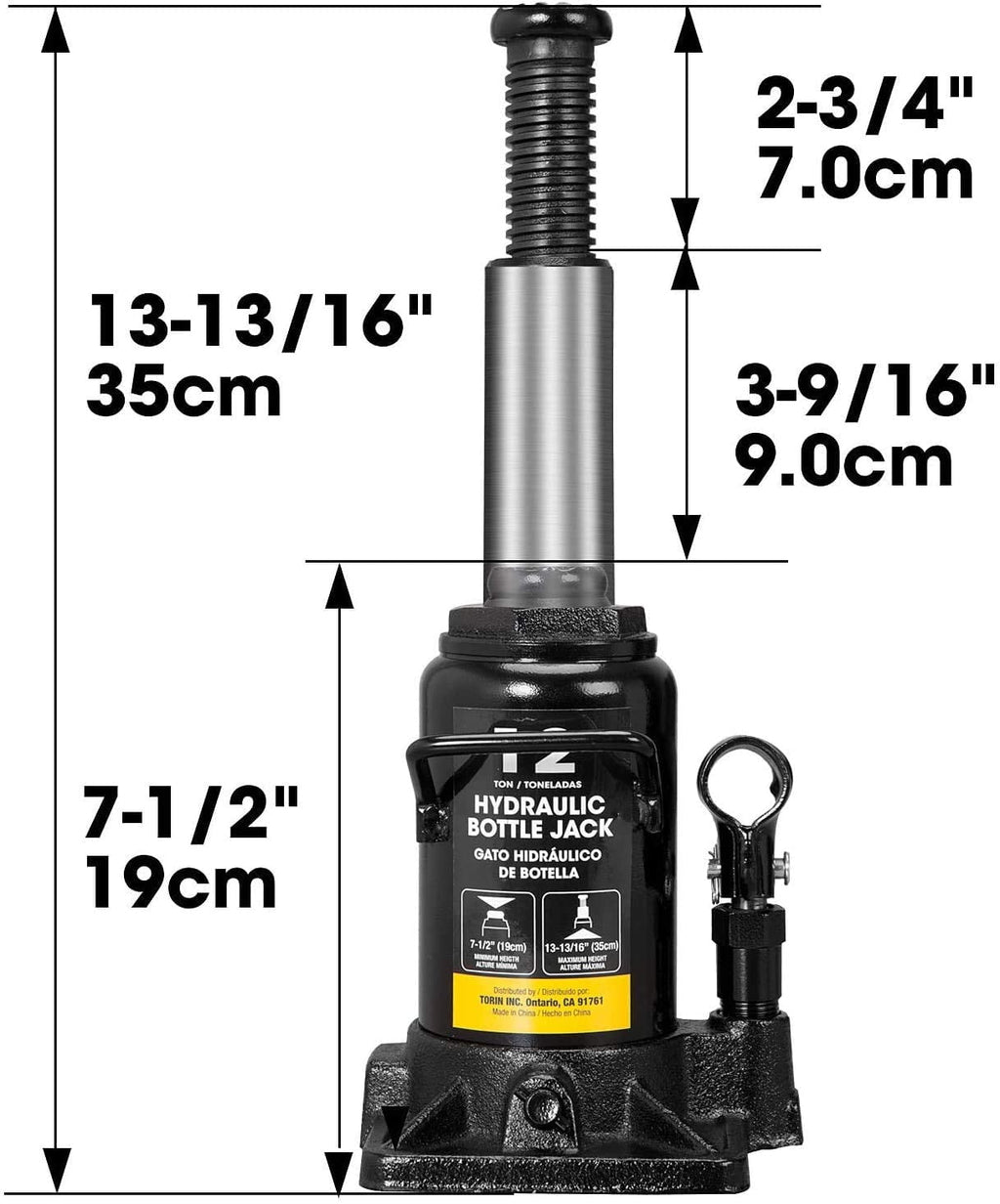 Torin Jacks DT91207AB Hydraulic Stubby Bottle Jack