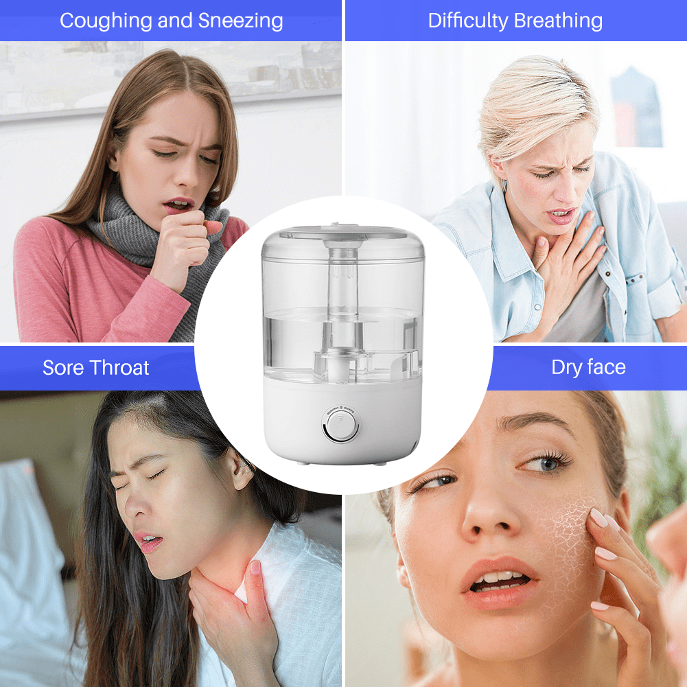 UUGEE Cool Mist Humidifier for Room Baby 4L Home Double Nozzle Liquid Vaporizer with Filter, White