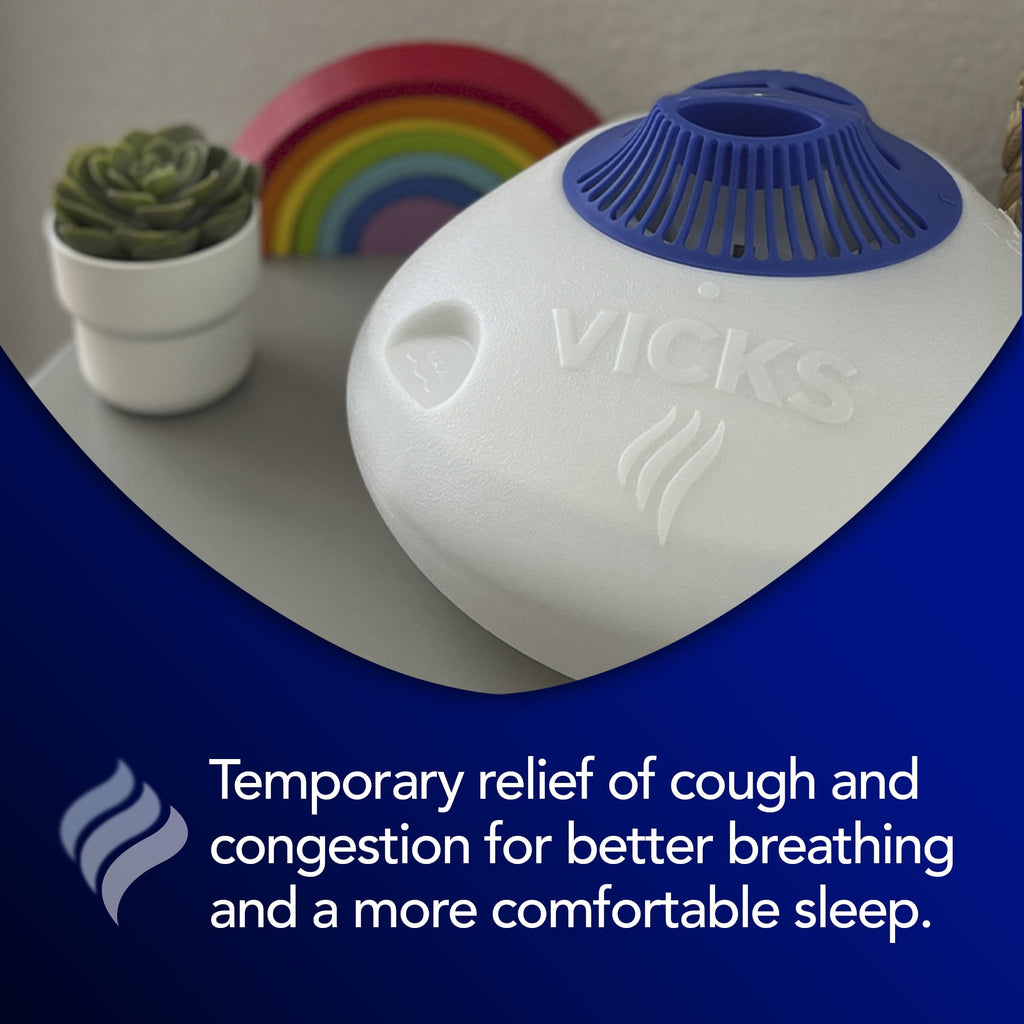 Vicks Warm Steam Vaporizer Humidifier, 600 sq ft, White, V150RYUPC