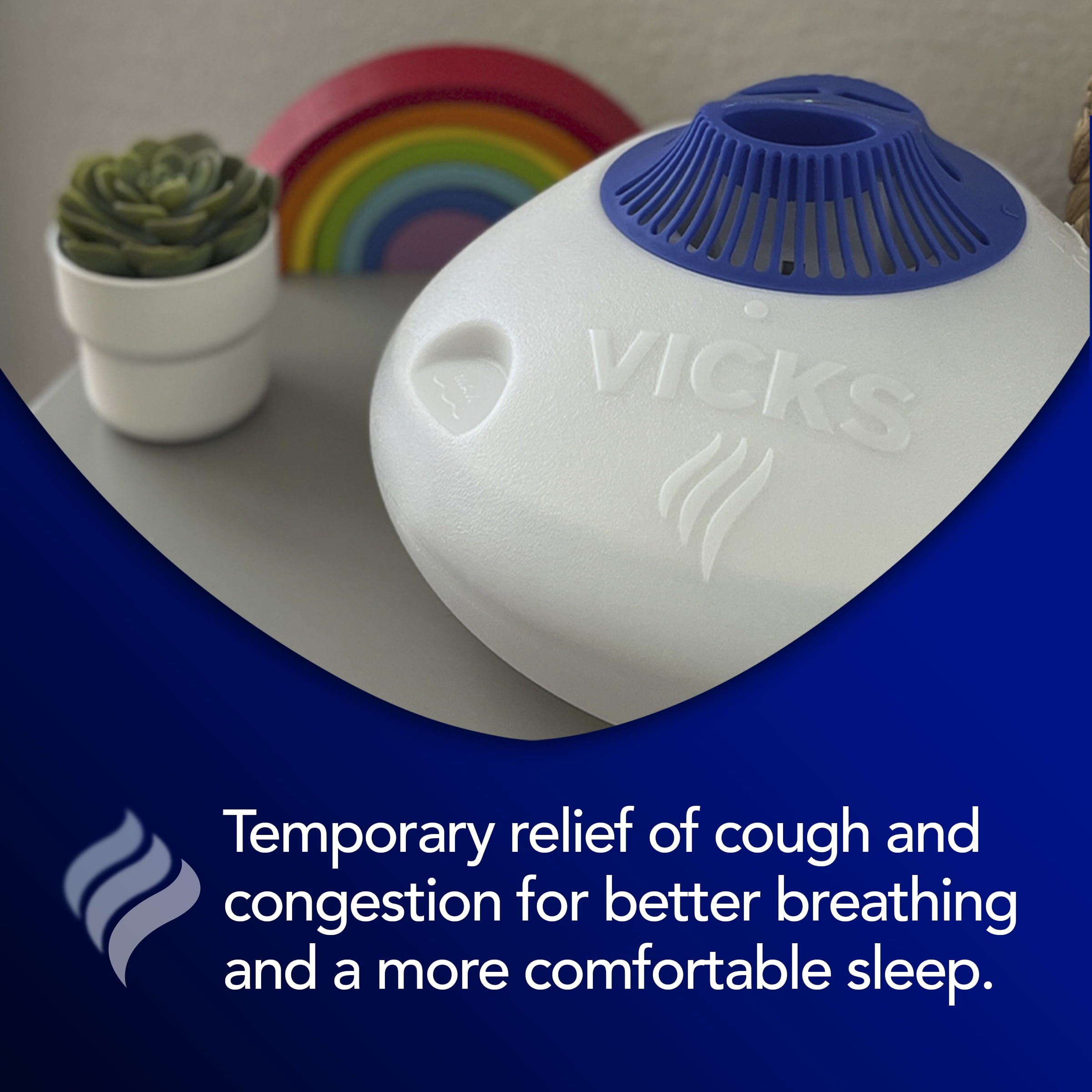 Vicks Warm Steam Vaporizer Humidifier, 600 sq ft, White, V150RYUPC