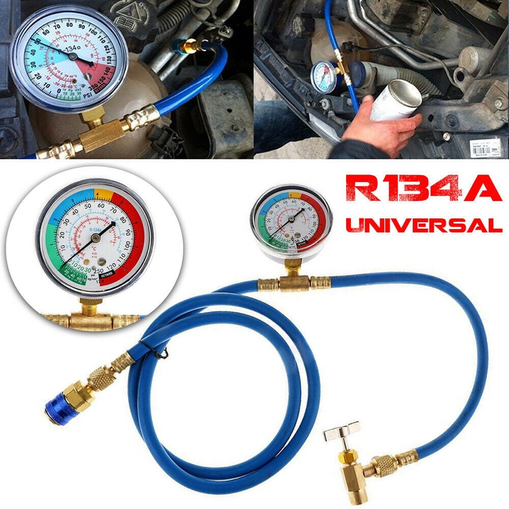 Car Auto Air Conditioning AC R134A Refrigerant Recharge Measuring Hose w/ Gauge