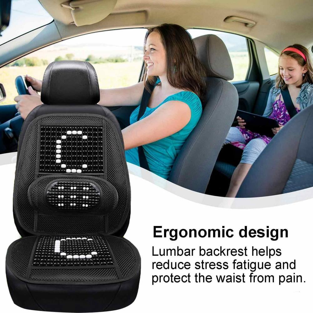 Tohuu Beaded Seat Covers for Cars Wood Full Car Massage Cool Comfort Cushion Car Driver Massaging Cushion for Car Truck Seat pleasure
