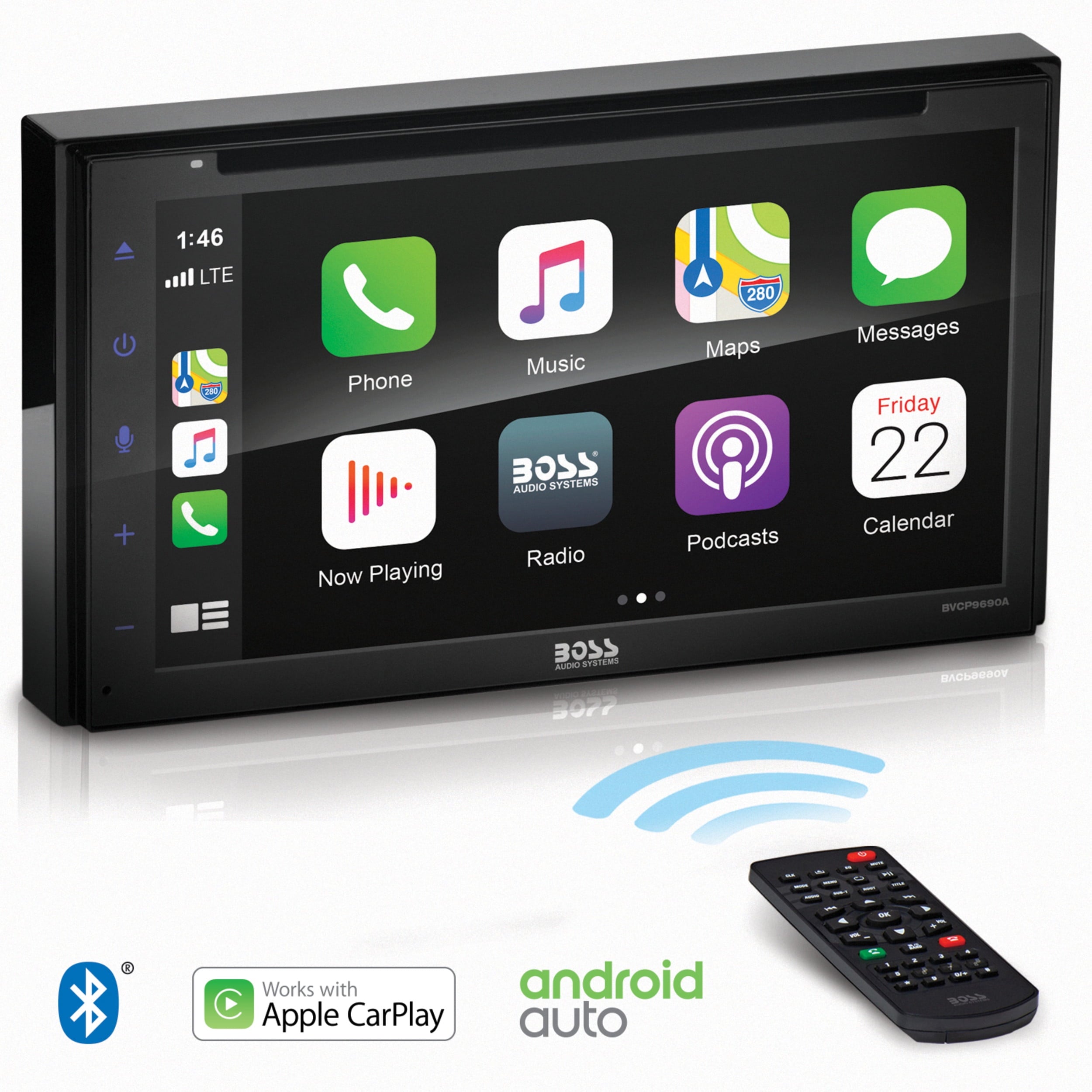 BOSS Audio Systems BVCP9690A 2 Din Apple CarPlay Android Auto Car Stereo System