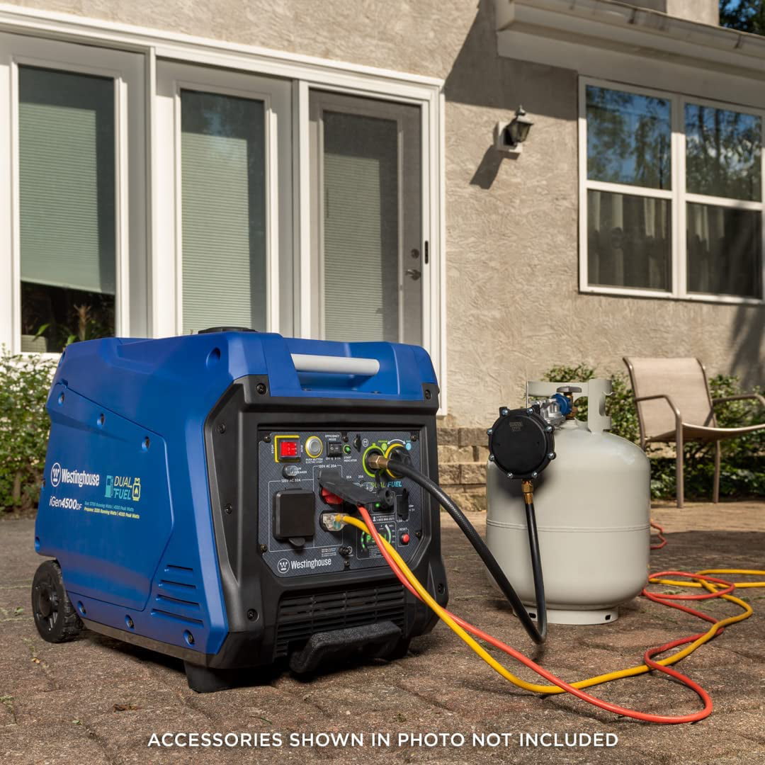 Westinghouse 4500 Peak Watt Electric Start Dual Fuel Portable Inverter Generator with RV Outlet