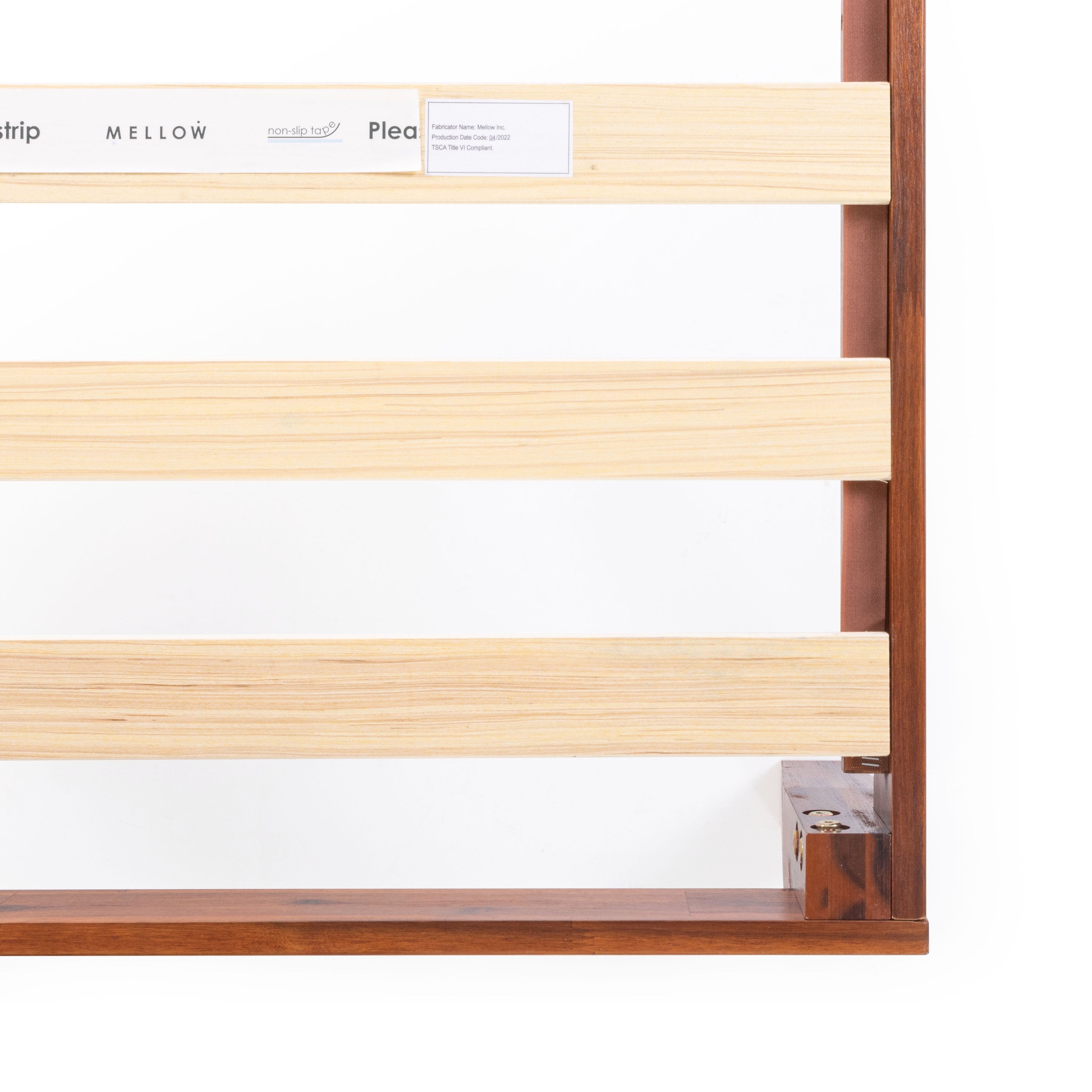 Mellow Naturalista Classic 12" Solid Wood Platform Bed with Wooden Slats, Queen, Cherry